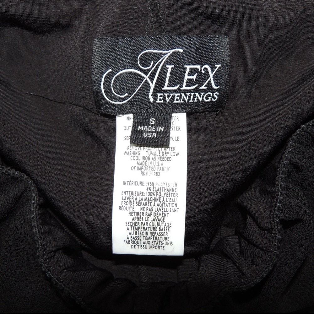 Alex Evenings Wide Leg Chiffon Black Pants